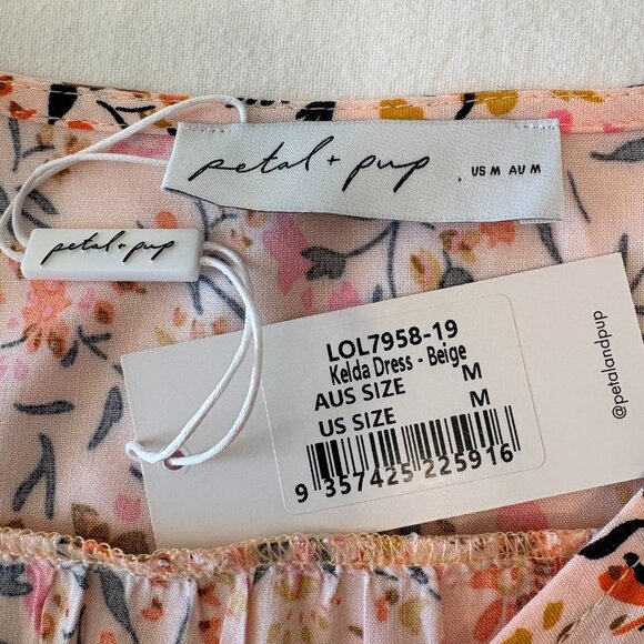 Petal and Pup Dress Women's Pink Floral Boho Maxi Dress Size Medium NWT - Picture 5 of 5